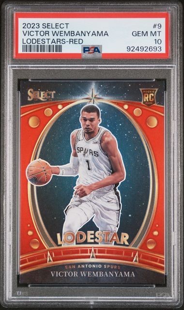 2023-24 Panini Select Lodestars Victor Wembanyama #9 Red Prizm RC Rookie PSA 10