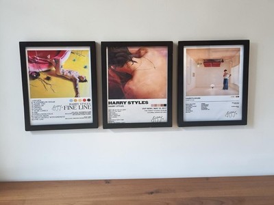 Harry Styles Poster Set 3 Framed Album Tracklist Prints Fine Line Harrys House 