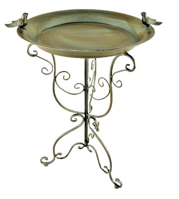 Metall Vogeltränke 74cm Vogelbad Wasserstelle Futterschale stehend JMA272