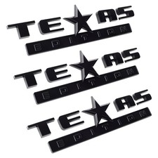 3pcs Gloss Black Texas Edition Emblem For Silverado Sierra Truck Universal Decal