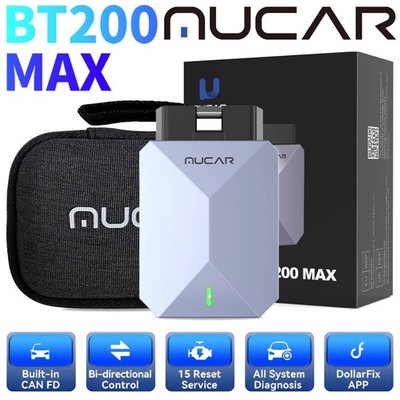 CAN-FD & FCA MUCAR BT200 MAX Supported Car AI Diagnostic OBD2 Scanner Tool USA
