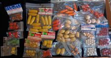 206 Vintage Wood Macrame Beads Various Sizes Colors Stained Barrel Natural Lot