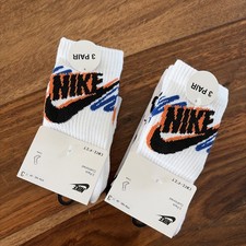 NIKE  NWT Set Of 2 Everyday Cushion Crew Graphic Training Socks 6 Pairs 10C-3Y
