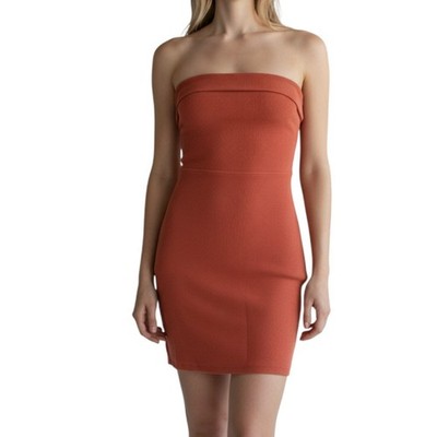 Hollister Social Tourist Kleid Bandeau rostrot Stretch Dixie D'Amelio Gr. XS