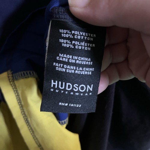 Hudson Outerwear Herren 1/4 Zip Kurzarm Hoodie XL Blau Gelb Color Block - Bild 3 von 7