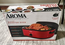 Aroma ART-718RH 18Qt. Roaster Oven with High Dome Lid Red New in Box Never Used