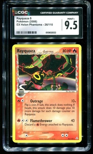 CGC 9.5 Rayquaza Rare EX Holon Phantoms 2006 Pokemon Card #26