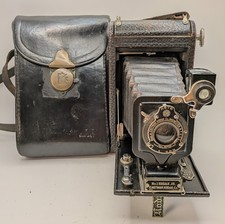 Kodak No.1 Autographic Jr Folding  Pocket Bellows Camera w/ Leather Case