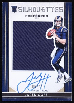 2016 Panini Preferred - Rookie Silhouettes Jared Goff #65/99 (AU, GU MEM, RC)