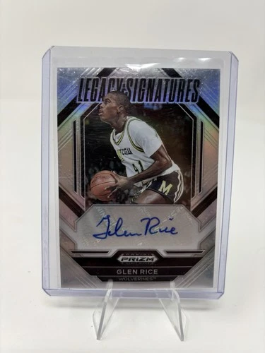 2023-24 Panini Prizm Draft Picks Glen Rice Legacy Signatures Silver Wolverines