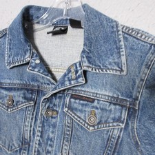 Vintage DKNY Jean Jacket Women Small Fitted Y2K 90s Hong Kong 100 Cotton