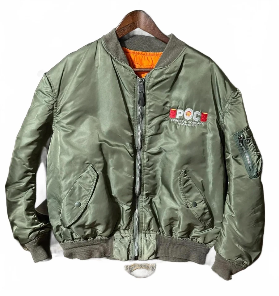 Jaqueta Bombardeiro Reversível Vintage Flyers Man MA-1 Flight USAF MIL-J-82790J Tamanho G - Imagem 2 de 4