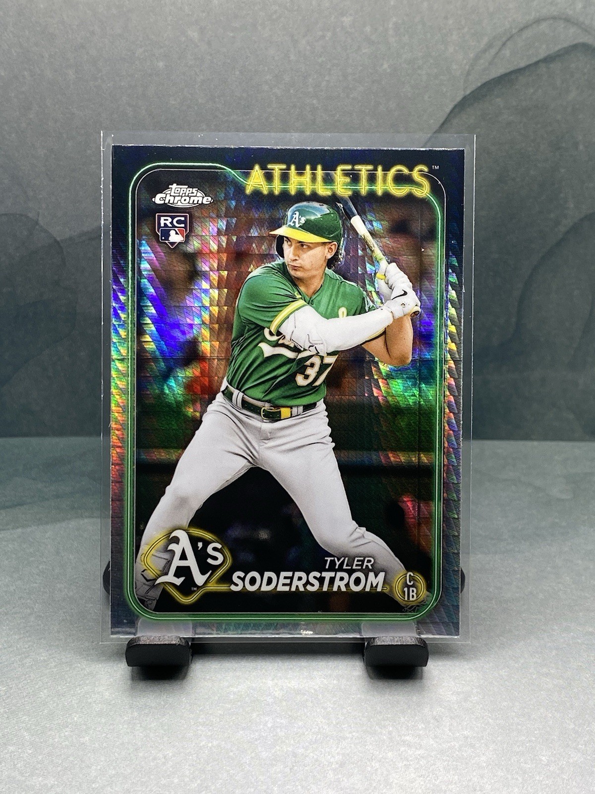 2024 Topps Chrome Tyler Soderstrom #298 Prism Refractor (RC) Oakland Athletics