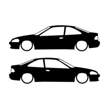 Set Of 2 Car Decal Stickers For Honda Civic Ej 6th Gen Coupe