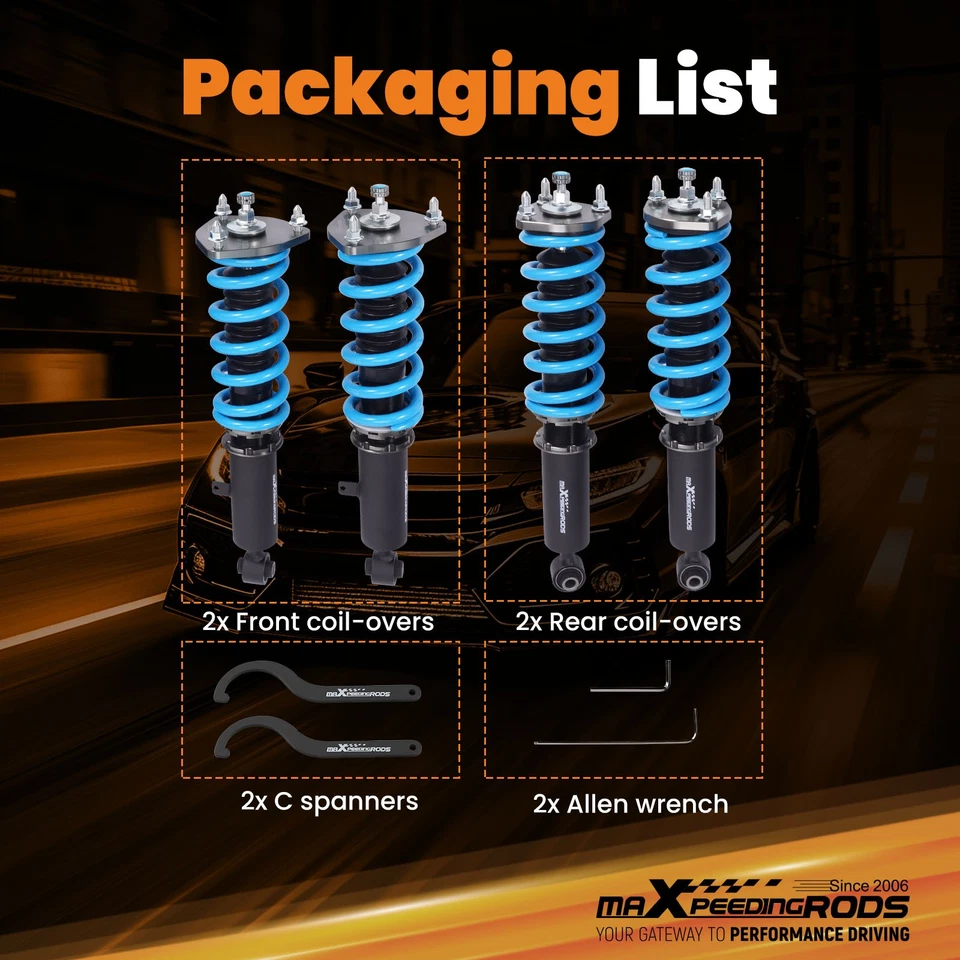 Amortiguador de 24 vías MaXpeedingrods Coilovers puntales para Lexus GS300/GS400/GS430 98-05 Foto 3 de 4