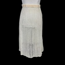 Lim's Vintage 70's Ivory Cream Crochet Skirt Boho Festival Beach Elastic Waist S