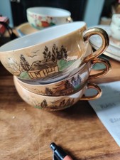 Beautiful Vintage Jjapanese Teacups And Saucers Set Of 3
