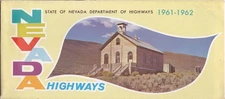 1961-1962 Official State Issue Road Map of Nevada
