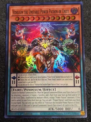 Vidolium the Unstable Power Patron of Unity BLZD-EN010 Super Rare  In Hand