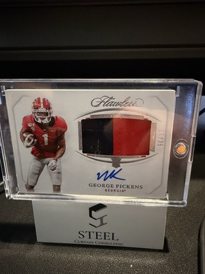 #ad #ad 2022 Panini Flawless George Pickens Patch Auto Georgia 25 $100.00