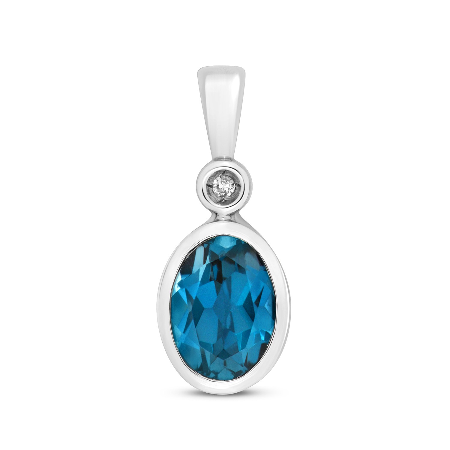 Pendentif Or Blanc et Topaze Bleue Londres : Le Bijou Chic du Quotidien