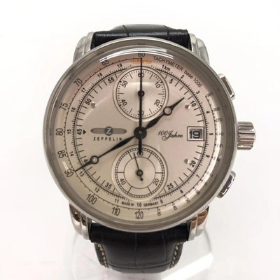 Zeppelin 100th Anniversary Quartz Chronograph Watch Brown Dial From Japan