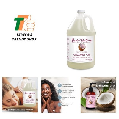Nourishing Fractionated Coconut Oil - Deep Hydration & Makeup Remover, 128 Fl Oz
