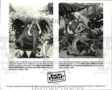 1996 Press Photo Disney's "Timon & Pumbaa's Wild Adventures" Cartoon Characters