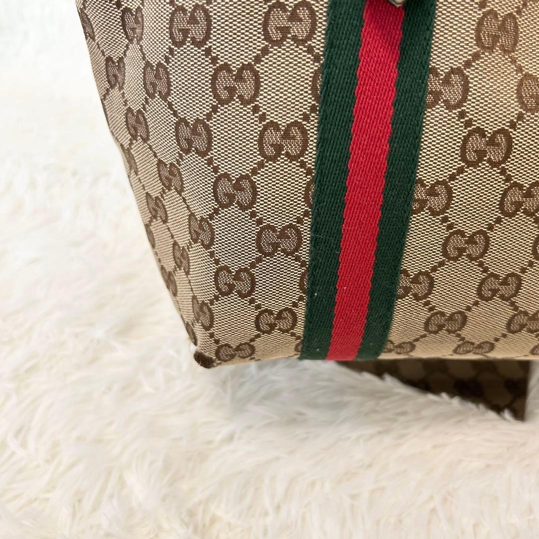 GUCCI Unisex GG Canvas Tote Bag Sherry Line Authentic Excellent Condition thumbnail 9