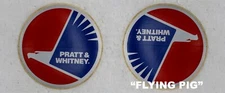 RARE 1980s Pratt & Whitney Eagle Logo 3 Inch Peel-N-Stick Round Sticker Label