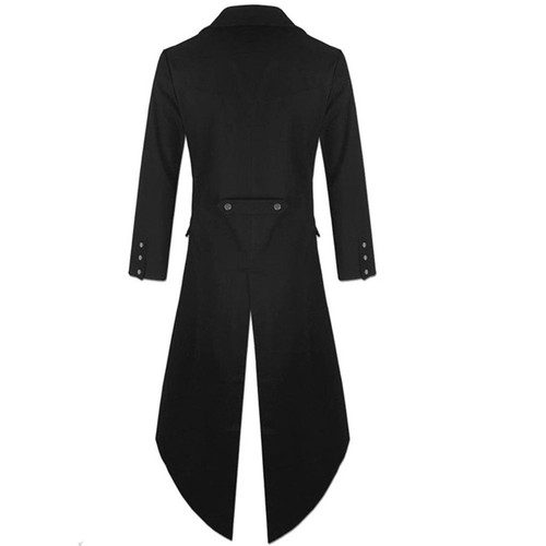 Men's Coat Tailcoat Jacket Gothic Frock Coat Uniform Costume Praty Outwear - Picture 10 of 27