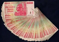100 Million Zimbabwe Dollars x 50 Banknotes AA 2008 50PCS COA Authentic Currency