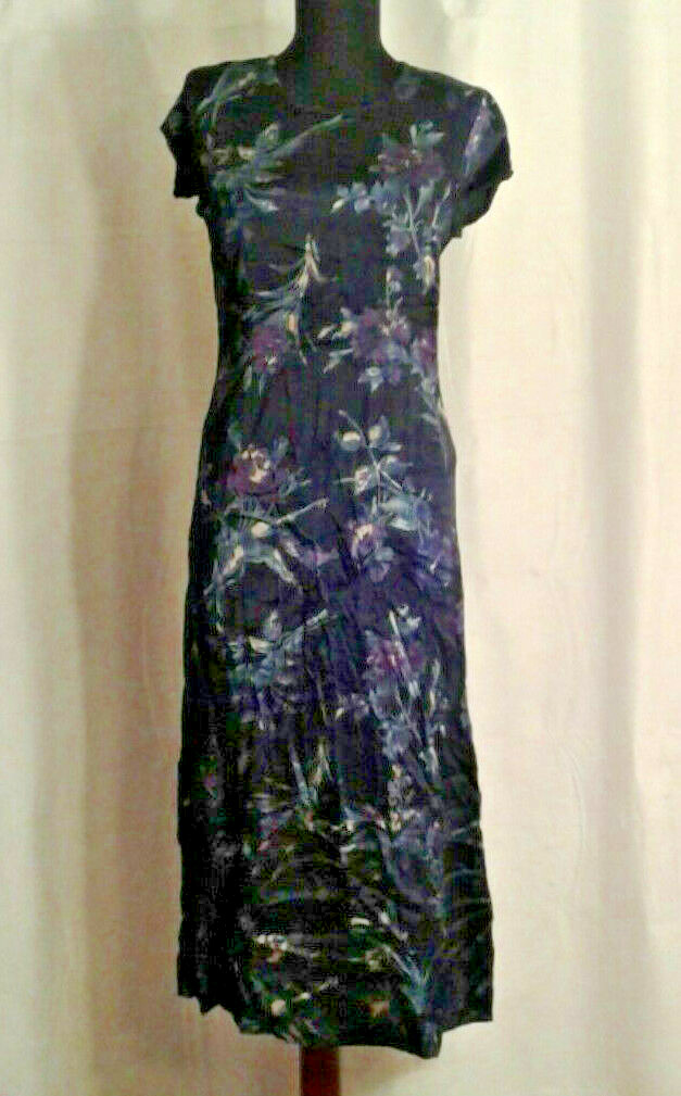 Laura Ashley 6 long floral dress VTG Blue Purple Flowers Green | eBay