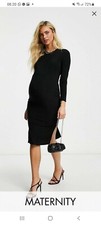 Flounce Materity Black Jersey Dress 10
