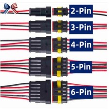 Way Car Waterproof Male Female Electrical 18AWG Wire Connector Plug 2/3/4/6-Pin