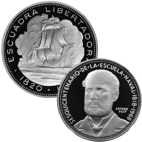 CHILE 1968 Proof Set 5 & 10 Pesos NGC PF68 'Naval Academy & Liberationn Fleet'