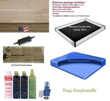 Kit de matelas à eau Super Single Free Flow avec housse à fermeture éclair en bambou et chauffage