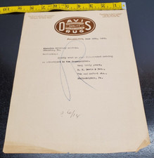 June 12, 1922 Davis Drug letter- Philadelphia, PA - Color logo