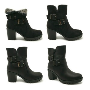 women's shoes chunky heel fur lined boots