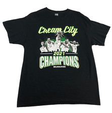 Dream City Milwaukee 2021 Champions Basketball NBA Mens T-Shirt Sz L Black