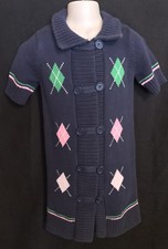 Gymboree Girl Short Sleeve Argyle Sweater Size 7-8