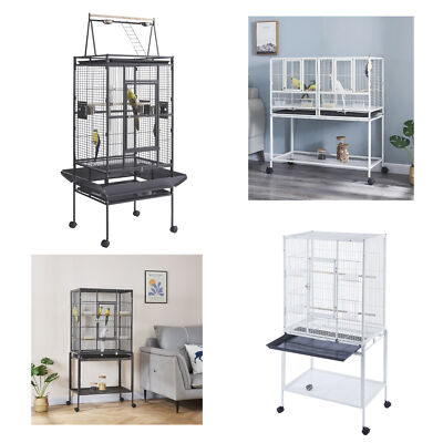 Large Bird Cages Parrot Cage rolling Wide Flight Cage for Budgie ...