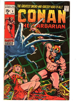 CONAN #4 (1971) - GRADE 7.0 - ELEPHANT TOWER - MARVEL - ROY THOMAS SCRIPT!