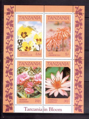 TANZANIA 318a + 322a Flowers & Wildlife M/S MUH - Picture 2 of 3