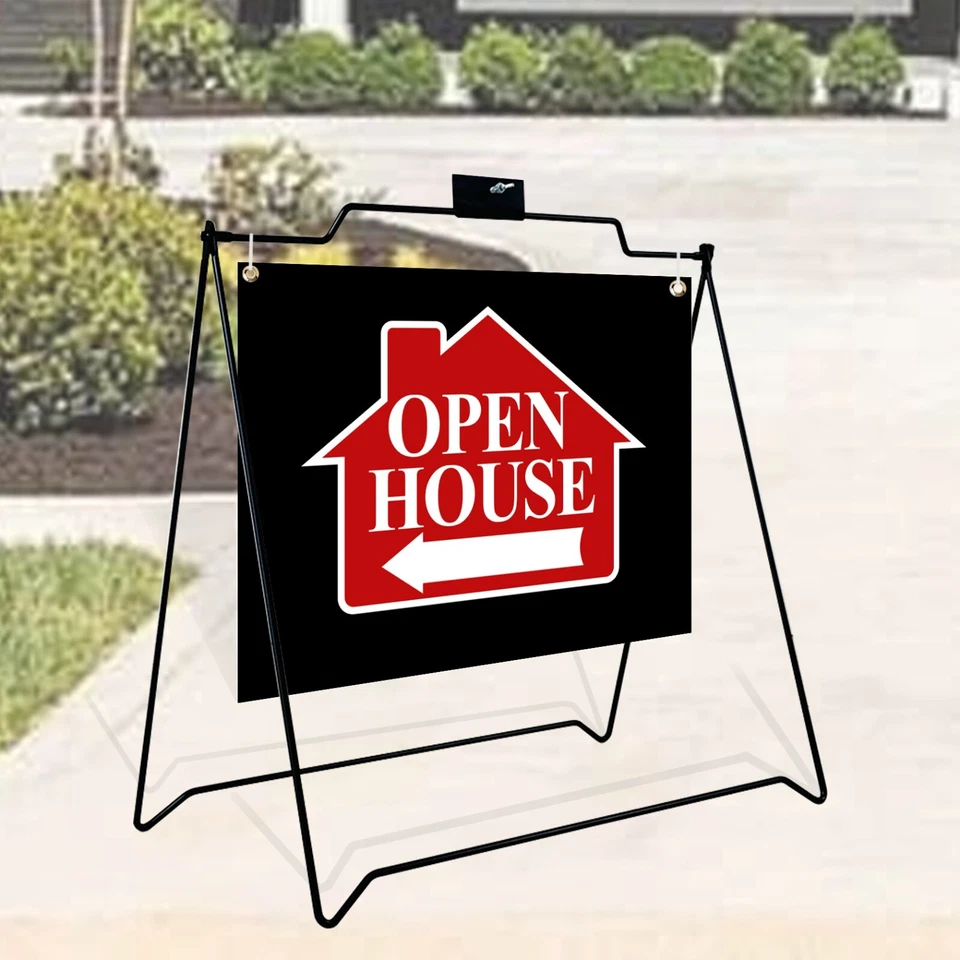 Letrero negro con marco A 22"x18" para con impresión OPEN HOUSE (1 UNIDAD impresión a doble cara) Foto 4 de 4