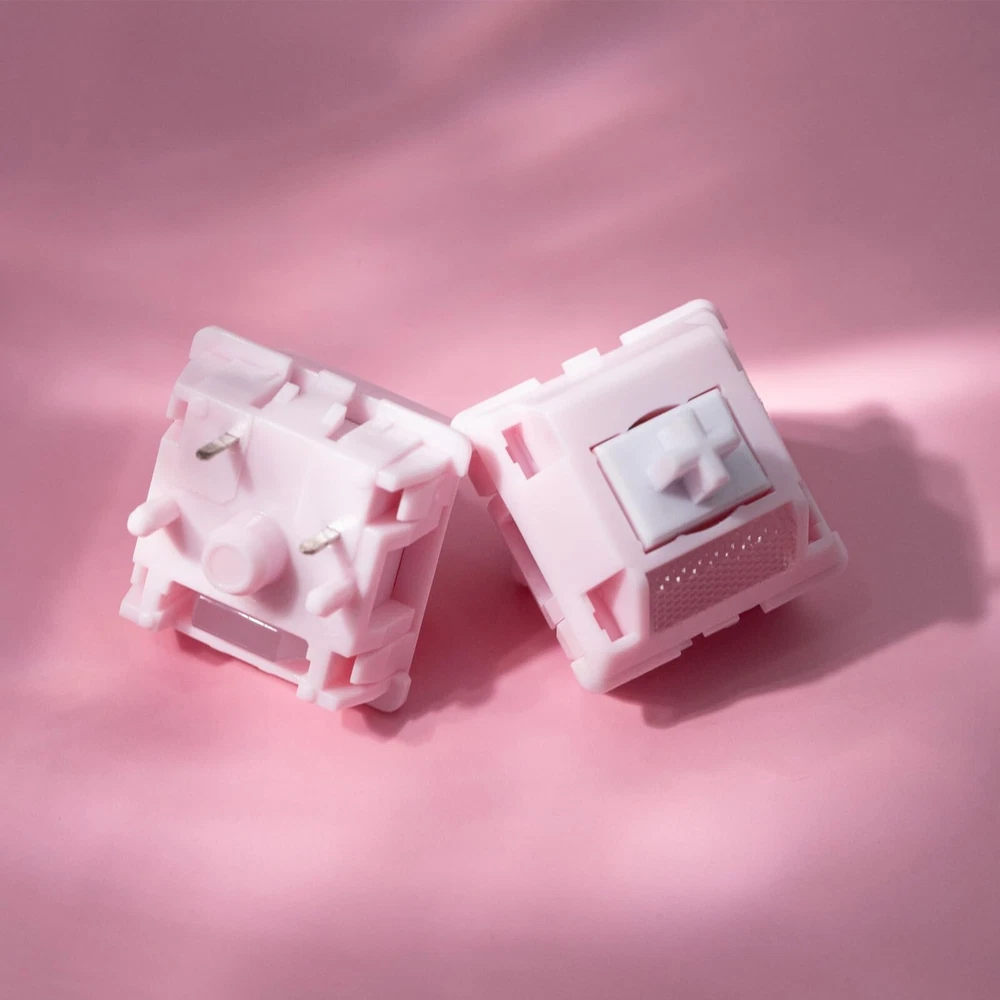 35Pcs Chilkey Lotus Pink Linear Mechanical Keyboard Switches, 5-Pin Design