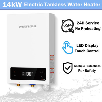 14kW Tankless Water Heater Electric 240V On Demand Hot Water 2-3 Point of Use