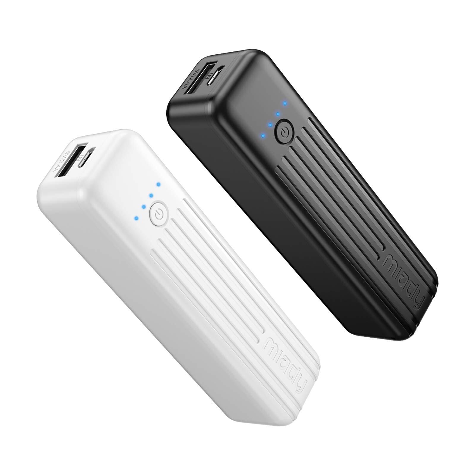 2-Pack 5000mAh Ultra-Light Portable Charger, Compact Power Bank Compatible with iPhone, Samsung, and More, Fast Charging On-the-Go