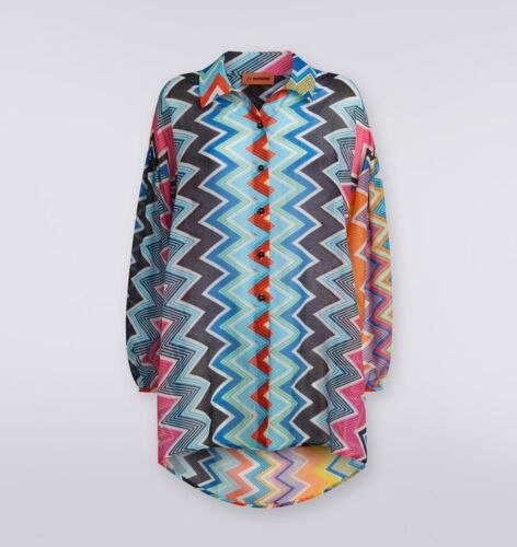 Missoni Mare Silk Cotton Cover Up Button Down Size Small Brand New - Picture 2 of 10