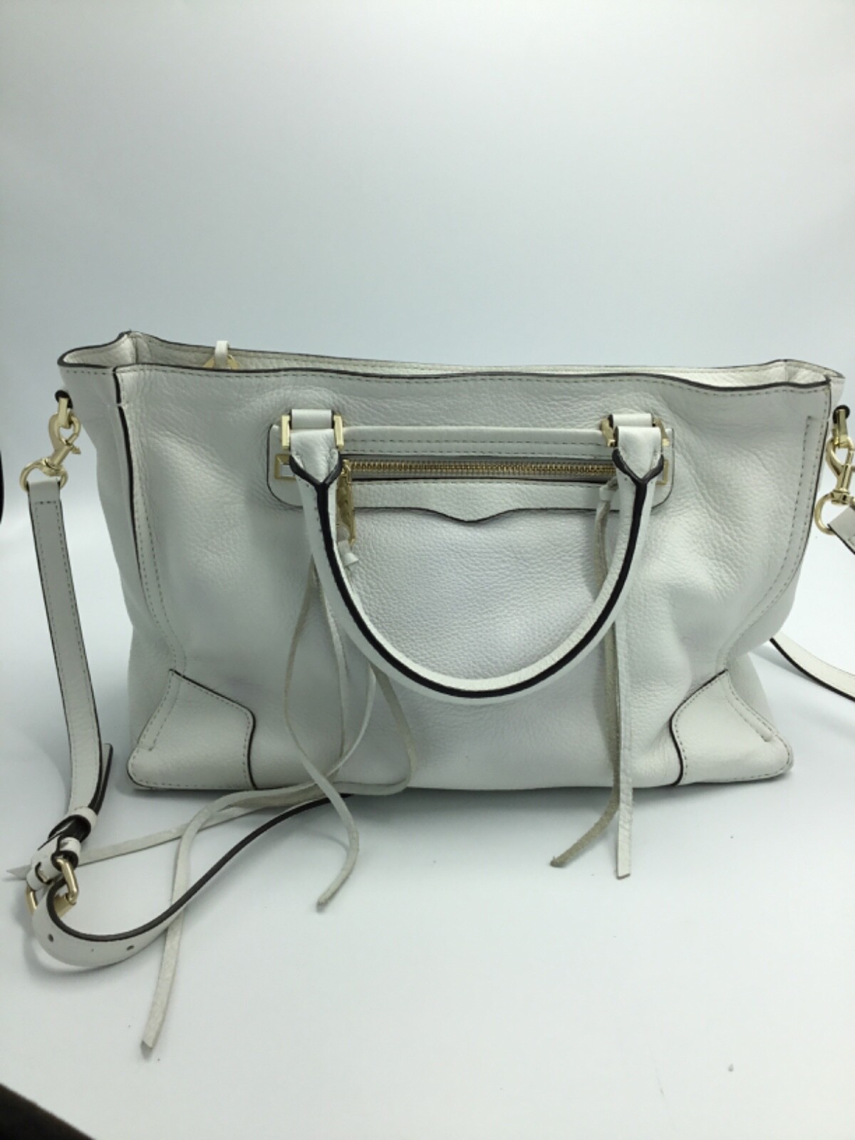 Rebecca Minkoff Leather Regan White Satchel Tote Crossbody Handbag Bag Purse EUC eBay